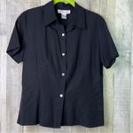 Dress Barn Small Vintage Button Front Short Sleeve Blouse w/Shoulder Pads Photo 0