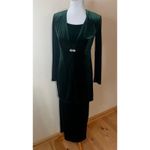 Scott McClintock Dress Sweater Coord Set Womens 6 Dark Green Vintage Velvet Photo 1