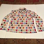 Lands' End Womens Multicolor Argyle Fleece Quarter Zip Pullover Size Small Photo 9