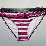Purple Stripe Ruffle Swim Beach Cheeky Flirty Boho Bikini Bottom S Small Photo 2
