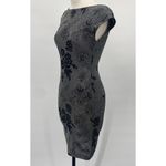 Vintage 90s All That Jazz Floral Metallic Knit Mini Dress Boatneck Silver XS Photo 3