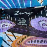 Zury Sheer Multicolored Peacock Print Sequined V Photo 6