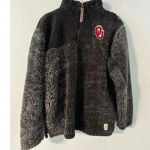 Pressbox  by Royce Faux Fur Quarter Zip Pullover Size Small OU Sooners Oklahoma Photo 0