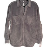 Apana Women's Corduroy Long Sleeve Snap Down Shirt Jacket - Shacket Medium Gray Photo 0