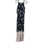 Maurice's  Black Floral‎ Halter Maxi Dress S Wedding Cruise Vacation Cottagecore Photo 2
