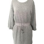 Popsugar Gray Cotton Blend Mini Dress Drawstring Waist Stretchy Casual Lounge M Photo 1