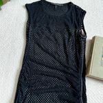 BCBGMAXAZRIA BCBCMAXAZRIA Black Netted Mesh Bodycon Sleeveless Dell Dress Small Photo 3