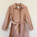 London Fog Vintage  Pink Cotton Blend Belted Trench Coat Pea Coat Size 8P Photo 2