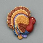 Hallmark Vtg  Plastic Turkey Brooch Thanksgiving Autumn Costume Jewelry Fall Pin Photo 1
