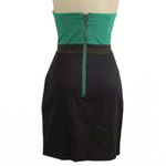 French Connection  Strapless Dress – Teal, Navy & Black | Statement Zipper Back | Photo 3
