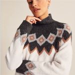 Abercrombie & Fitch  Mock Neck Fairisle Fluffy Sweater XS GUC Photo 0