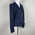Ralph Lauren  Jeans Co Denim Blazer Jacket Womens Medium Dark Blue Stretch Preppy Photo 2