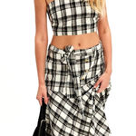 Free People After You Set Black Plaid size L Photo 0