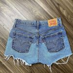 Levi's Size 27 501 150 Pieced Shorts Original High Rise Denim Distressed Blue Photo 3