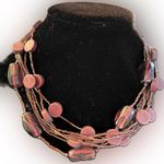 Nine West  Elegant Multi-Strand Purple Beaded Necklace Choker 18” Lightweight Photo 1