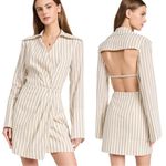 NANUSHKA Esma Cotton Linen Striped Wrap Open Back Mini Dress Size S NWT Photo 1