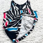 Adidas Climalite scoop neck racer back tank top black white blue red women’s M Photo 4