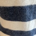 Kaisely Cozy Angora Lambswool  V Neck Sweater Comfy Blue Stripe Pullover fits S M Photo 5