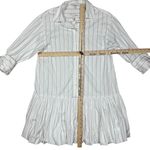 Madewell NWT Women's Bubble-Hem Mini Shirtdress Pinstripe Poplin White S Photo 5
