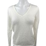 Brandy Melville White Knit Pullover Cozy V Neck Long Sleeve Sweater Top Size S Photo 0