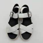 Aerosoles  Luna White Leather Croc Platform Chunky Sandals Comfort NWOB 6.5 Photo 1