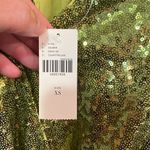 Anthropologie  Chartreuse Lisabette Sequin Wrap Mini Dress, NWT Photo 6