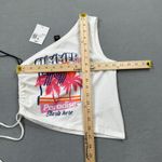 Forever 21 NWT  Tank Top M Womens White One Shoulder Summer Lovin Paradise 79 Photo 2