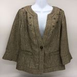 Coldwater Creek Earthy Tweed Blazer w/Metal Detailing/Metal Button 3/4 Sleeves-8 Photo 0