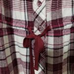 Decree  XL Maroon Plaid Flannel Tunic Top Plus Photo 3