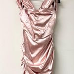 superdown  Aurora Satin Ruched Off Shoulder Corset Mini Dress Blush Womens Size M Photo 1