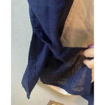 Sigrid Olsen ‎ Oversized Blue & White Maxi Dress Linen Blend Short Sleeve Size L Photo 7