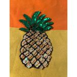 Morgan Cole Shirt Sweater Colorblock Sequin pineapple orange yellow purple M Size M Photo 1