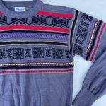 David Meister Vintage 90s Striped Wool Crewneck Sweater Photo 5