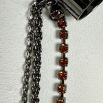 Free People Party Party Ear Chain Cuff Amber Rhinestone Gunmetal NWT Bohemian Photo 4