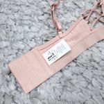 Aerie Square Neck Strappy Side Bralette Size XS Lace Up Unlined Wireless Pink Photo 5
