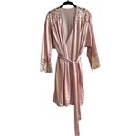 Vintage Lorraine Pink Nylon Lace Kimono Robe Feminine Coquette Size Small Photo 1