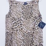 Lafayette 148 New York Animal Print Linen Blouse Top Photo 0