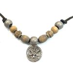 Handmade  Bohemian Style Wood & Metal Beaded Necklace With Adjustable Chain A464 Photo 0