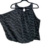 Anthropologie Black Silver Shimmer Carly Bubble Tank Top Blouse Photo 4