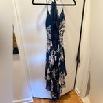 Windsor NWT Floral Chiffon High Low Dress small navy wedding guest Photo 5