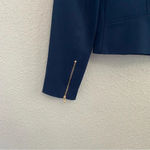 Ralph Lauren  Blue Ponte Zip Front Size 4 Tailored‎ Style Jacket Photo 3