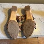 Naturalizer  Athina Sandals Women Size 9 Brown Wood‎ Soles Slip-On Slide T-Strap Photo 6