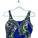 Athleta  One Piece Swimsuit Womens Medium Midnight Palm Scoop Neck Swim Ladies Photo 1
