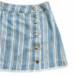 Jack by BB Dakota Skirt Ivanna Blue Striped Raw Hem Chambray Mini Size 2 NEW Photo 3