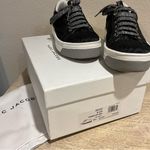 Marc Jacobs  Black Silver Leather Lace Up Empire Low Platform Sneakers Size 39 9 Photo 4