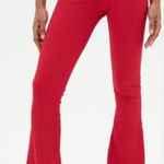 Year Of Ours Ribbed Flare Split Hem High Rise Flight Pants Red Size L Photo 0