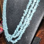 14K Gold Triple Strand Aquamarine Necklace Photo 15