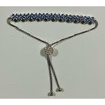 Silver Pastel Blue Sapphire Diamond Butterfly Butterflies Charm Link Bracelet Jewelry 🦋 Photo 3