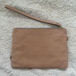 Martina Mori Tan Genuine Leather Floral Embellishment Wristlet Girly Feminine Photo 2