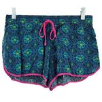 No Boundaries NOBO  MEDIUM Blue Kaleidoscope Sun Dial Semi-Sheer Shorts Photo 0